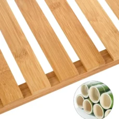 Badkamerrek - 3 legplanken - 60x66x26 cm - bamboe