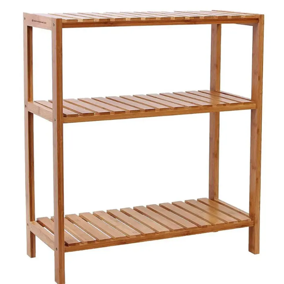 Badkamerrek - 3 legplanken - 60x66x26 cm - bamboe
