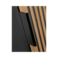 Badkamer set MADELA - 120 cmx46 cmx57 cm - Zwart Natuurlijk licht Hout paneel