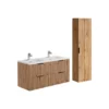 Badkamer set ZEVARA - 120 cmx46 cmx57 cm - Natuurlijk licht Hout paneel