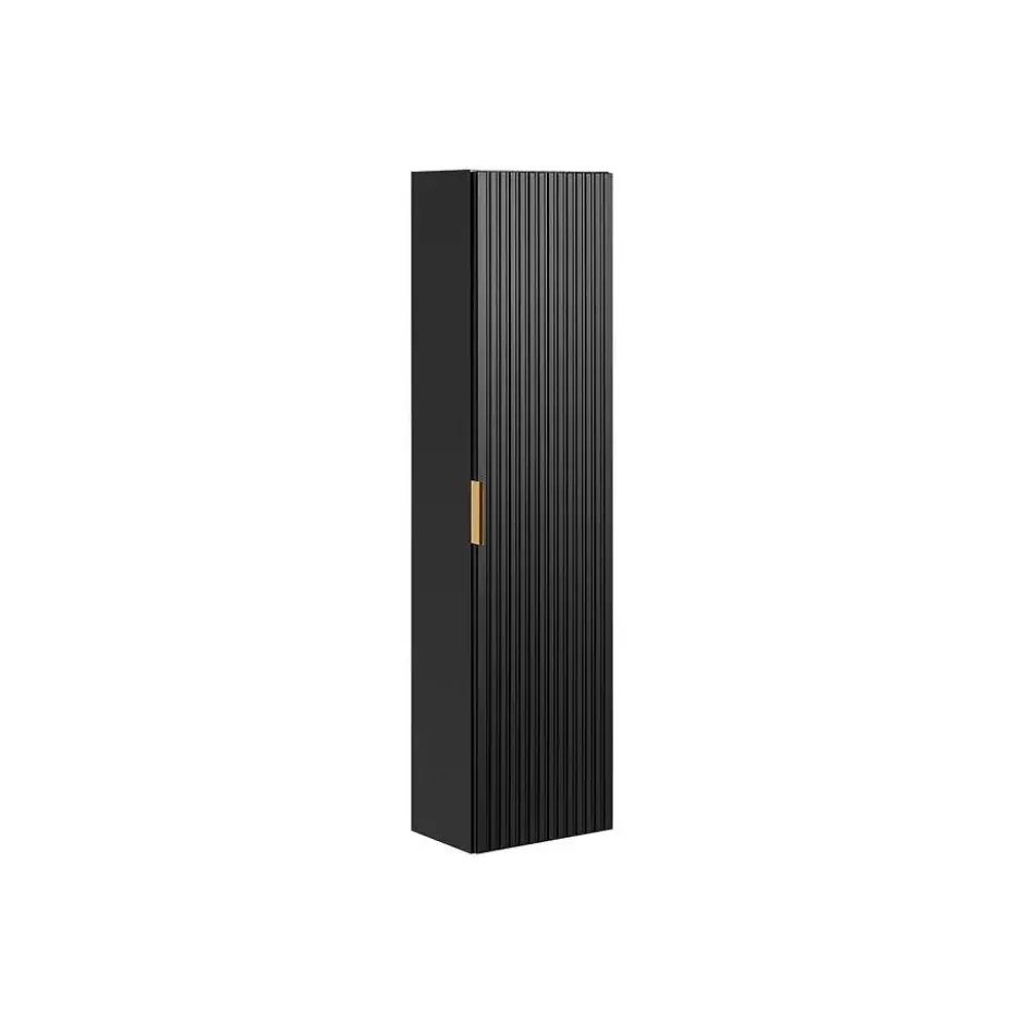 Badkamer set ZEVARA - 120 cmx46 cmx57 cm - Zwart Hout paneel