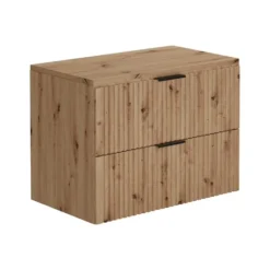 Badkamer set ZEVARA - 80 cmx46 cmx57 cm - Natuurlijk licht Hout paneel