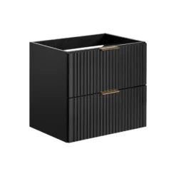Badkamer set ZEVARA - 60 cmx46 cmx57 cm - Zwart Hout paneel