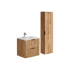 Badkamer set ZEVARA - 60 cmx46 cmx57 cm - Natuurlijk licht Hout paneel