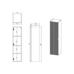 Badkamer set ZEVINI - 120 cmx47 cmx60 cm - Wit Hout paneel
