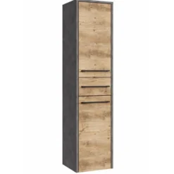 Badplaats Badkamerkast Florence 30 x 35 x 130 cm - Donker Grijs met Kastanje