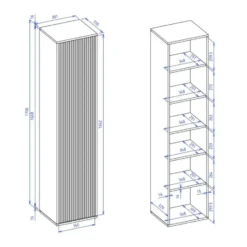 Badplaats Badkamerkast Rimini 38 x 33 x 170 cm - walnoot bruin