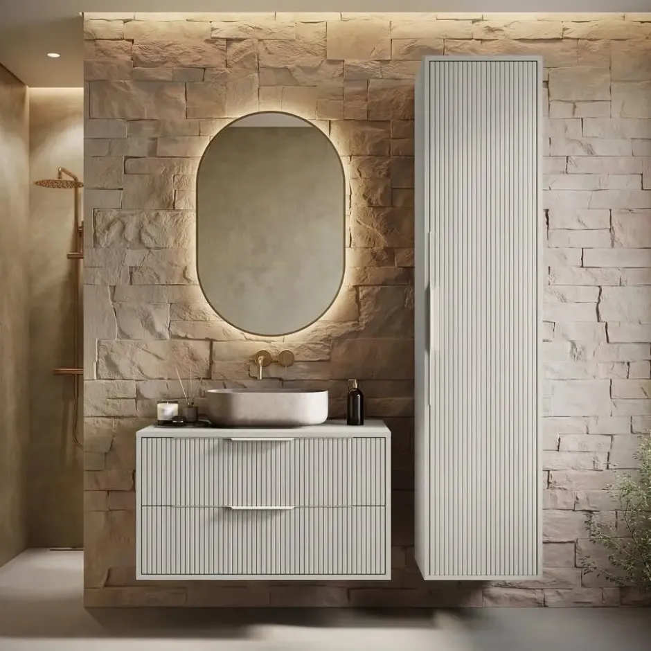 Badplaats Badkamerkast Rimini 38 x 33 x 170 cm - beige