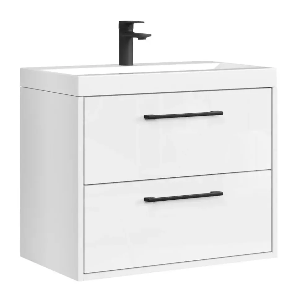 Badplaats Badkamermeubel Florence 01 60cm met wastafel - hoogglans wit