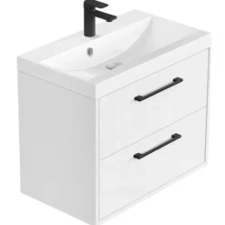 Badplaats Badkamermeubel Florence 01 60cm met wastafel - hoogglans wit