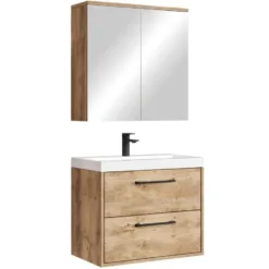 Badplaats Badkamermeubel Florence 01 60cm met spiegelkast - kastanje eiken