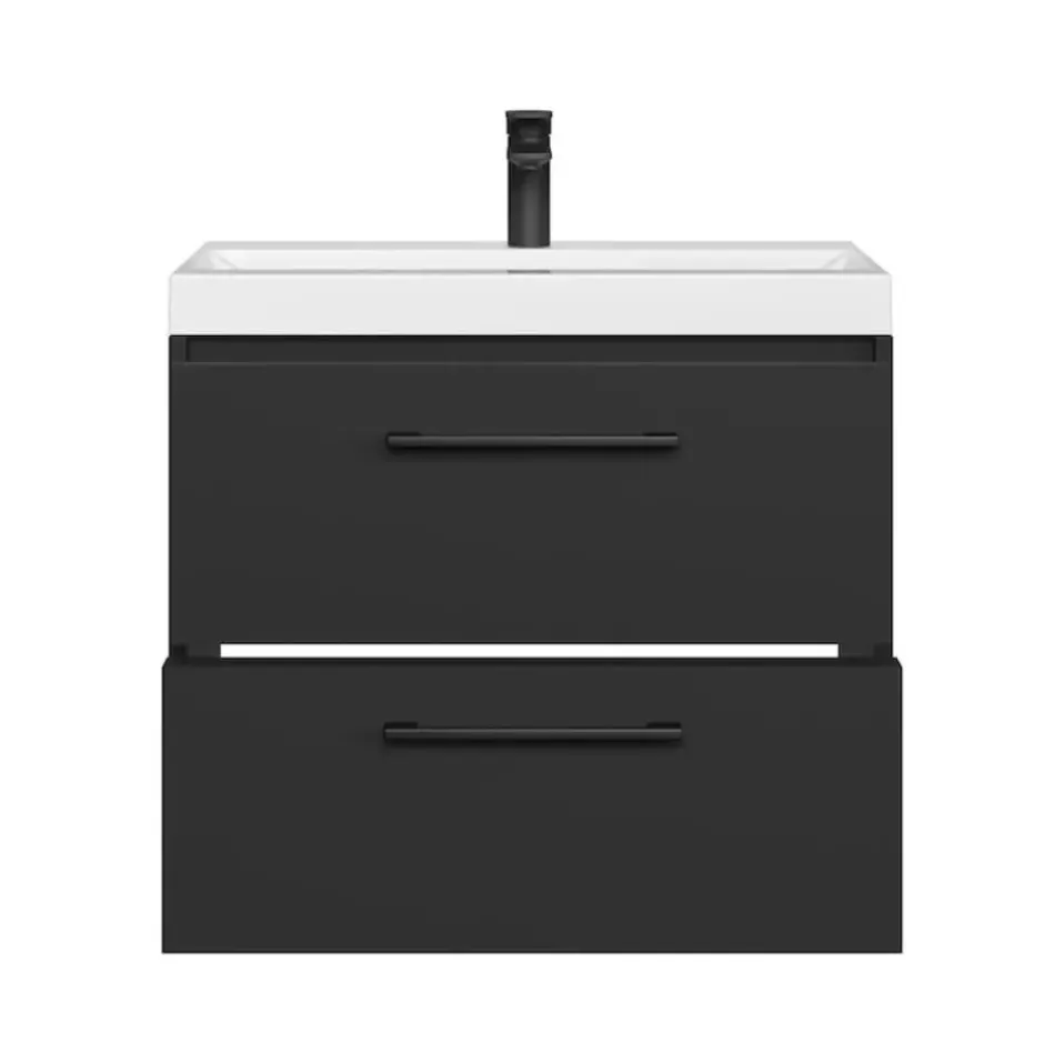 Badplaats Badkamermeubel Florence 01 60cm met wastafel - mat zwart