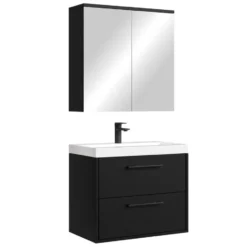 Badplaats Badkamermeubel Florence 01 60cm met spiegelkast - mat zwart