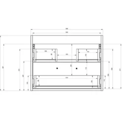 Badplaats Badkamermeubel Florence 01 60cm met spiegelkast - mat zwart