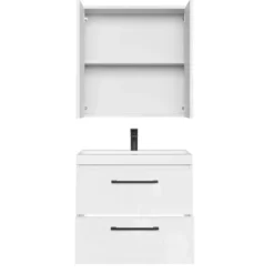 Badplaats Badkamermeubel Florence 01 60cm met spiegelkast - hoogglans wit