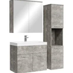 Badplaats Badkamermeubel Montreal 60cm complete set met spiegelkast - grijs