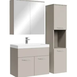 Badplaats Badkamermeubel Montreal 60cm complete set met spiegelkast - beige