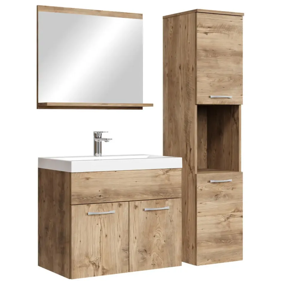 Badplaats Badkamermeubel Montreal 60cm complete set - kastanje eiken