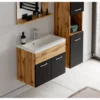 Badplaats Badkamermeubel Montreal 60cm complete set - bruin eiken