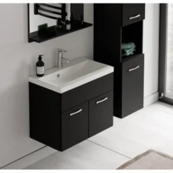 Badplaats Badkamermeubel Montreal 60cm complete set - mat zwart