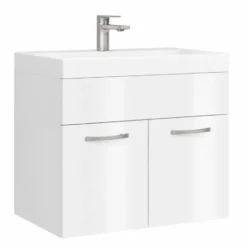 Badplaats Badkamermeubel Montreal 01 60cm met wastafel - hoogglans wit