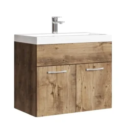 Badplaats Badkamermeubel Montreal 01 60cm met wastafel - bruin eiken