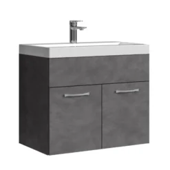 Badplaats Badkamermeubel Montreal 01 60cm met wastafel - donker grijs