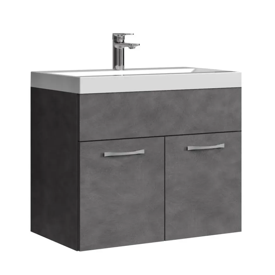 Badplaats Badkamermeubel Montreal 01 60cm met wastafel - donker grijs