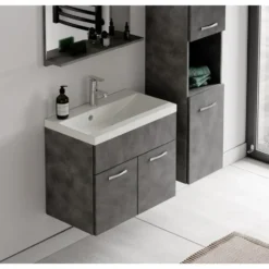 Badplaats Badkamermeubel Montreal 01 60cm met wastafel - donker grijs