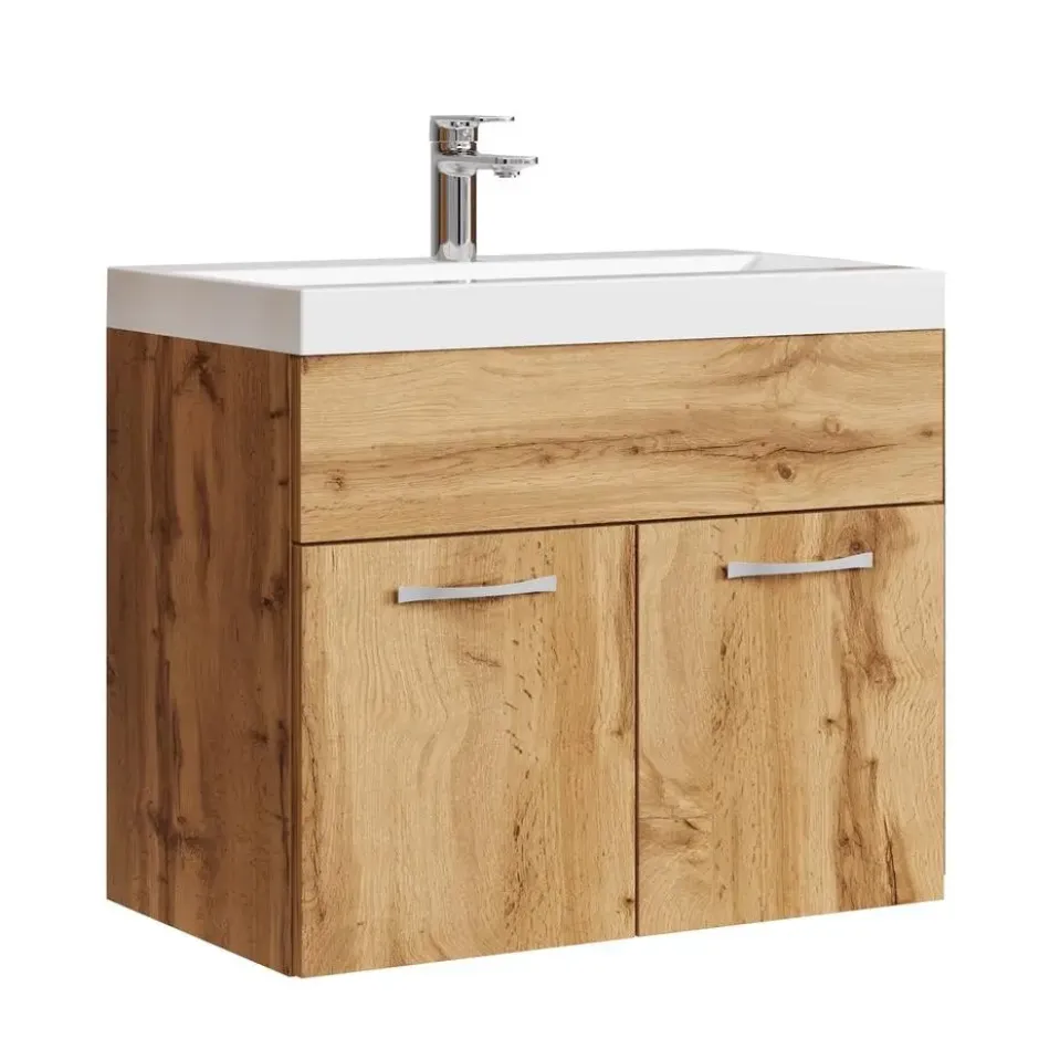 Badplaats Badkamermeubel Montreal 01 60cm met wastafel - eiken