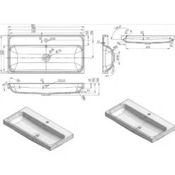 Badplaats Badkamermeubel Set Paso 80 x 40 cm - Kastanje Eiken met Donker Grijs -