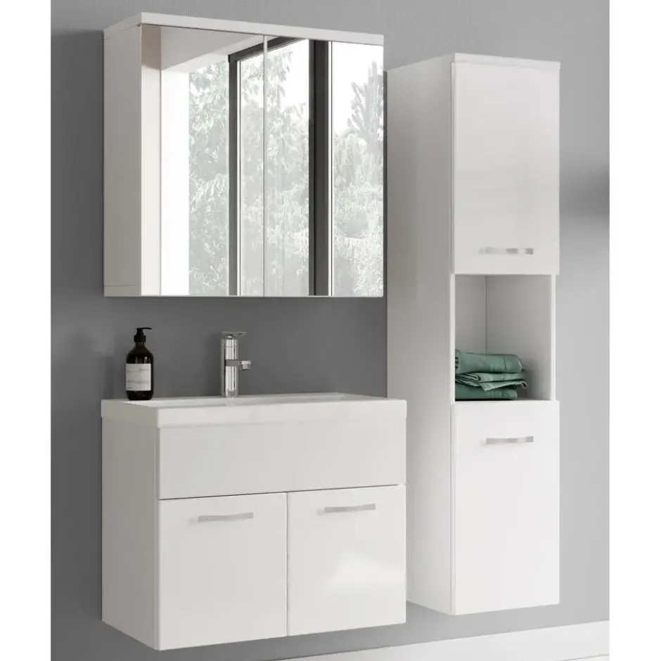 Badplaats Badkamermeubel Set Montreal 60 cm - Wit Hoogglans - Badmeubel met
