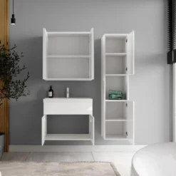 Badplaats Badkamermeubel Set Montreal 60 cm - Wit Hoogglans - Badmeubel met