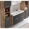 Badplaats Badkamermeubel Set Paso XL 80 x 40 cm - Kastanje Eiken met Donker