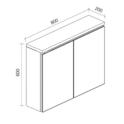 Badplaats Spiegelkast Paso LED 80 x 20 x 60 cm - mat zwart