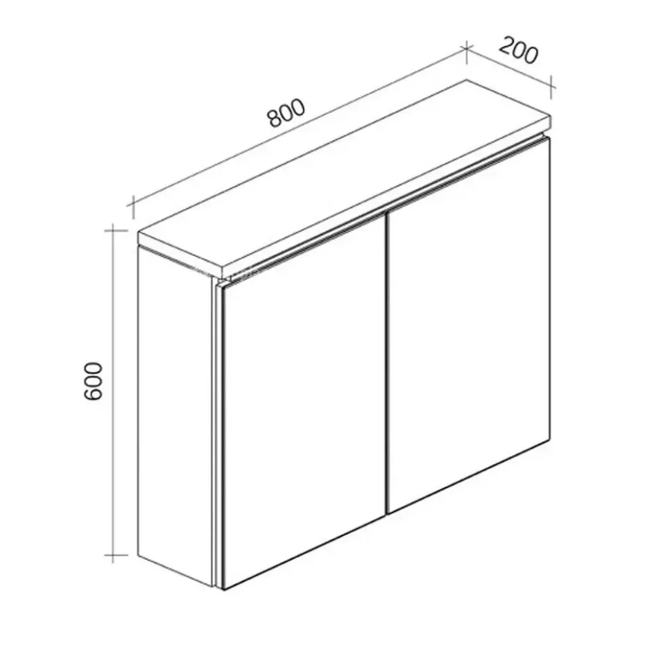 Badplaats Spiegelkast Paso LED 80 x 20 x 60 cm - eiken