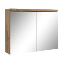 Badplaats Spiegelkast Paso LED 80 x 20 x 60 cm - bruin eiken