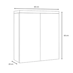 Badplaats Spiegelkast Toledo 60 x 20 x 60 cm - eiken