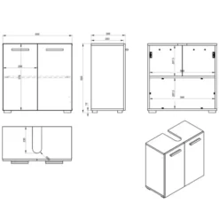 Badplaats Wastafelkast Jupiter 60 x 30 x 60 cm - wit