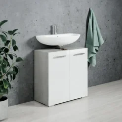 Badplaats Wastafelkast Jupiter 60 x 30 x 60 cm - grijs met wit