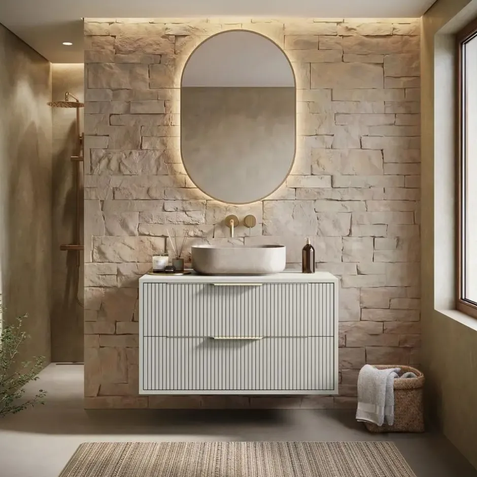Badplaats Wastafelkast Rimini - 80 x 46 x 46 cm - beige