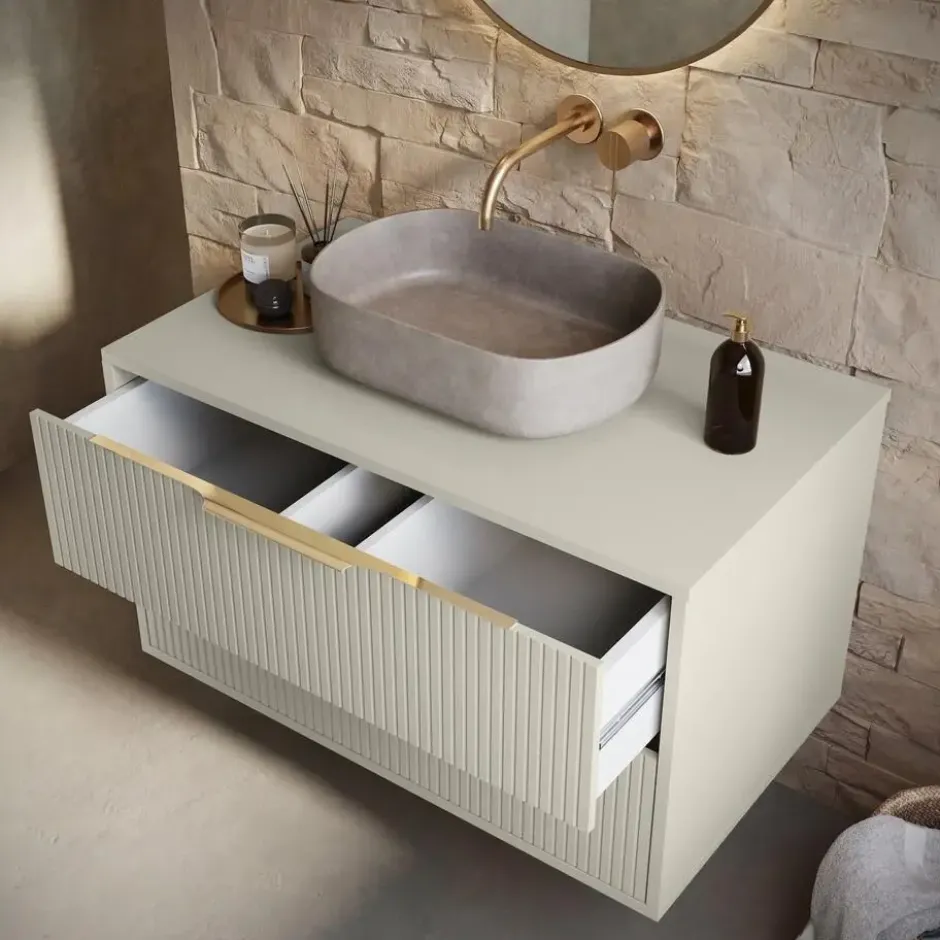 Badplaats Wastafelkast Rimini - 80 x 46 x 46 cm - beige