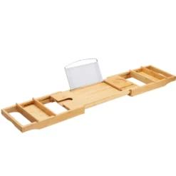 Badplank met Boekenhouder – Uitschuifbare Bad Brug – 75 tot 109 cm Breed