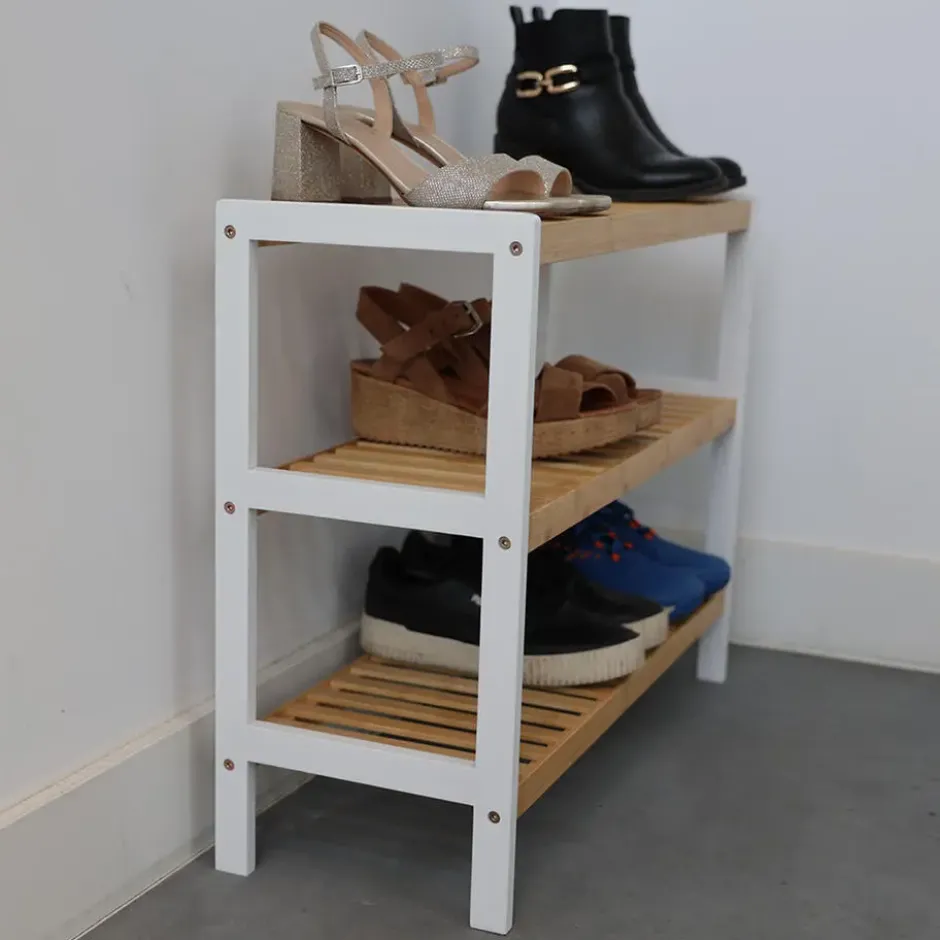 Bamboe schoenenrek 3 laags