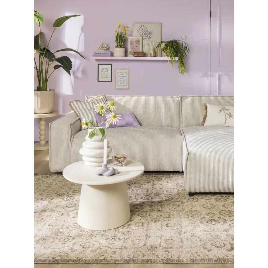 Bank Brooklyn met chaise longue rechts - Soop - crème