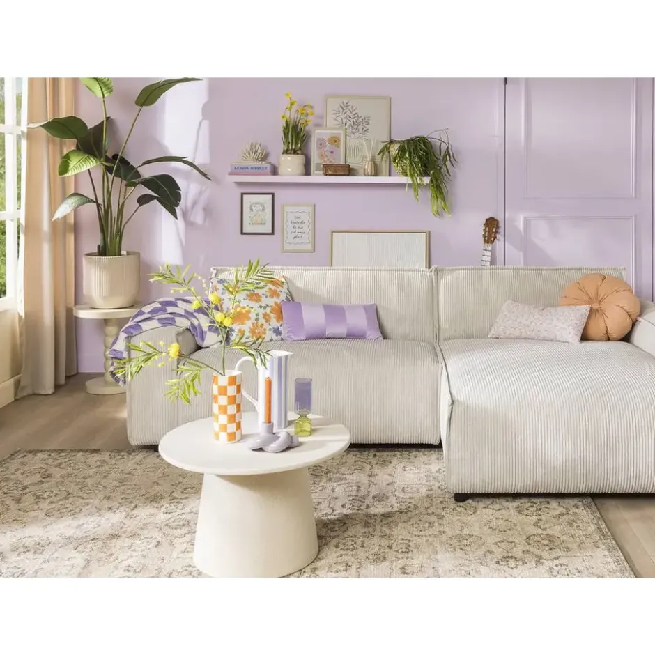 Bank Brooklyn met chaise longue rechts - Soop - crème