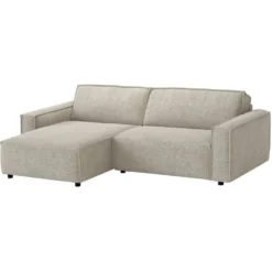 Bank Brooklyn met chaise longue links - Cyclamen - beige