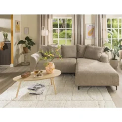 Bank Elsa met chaise longue links - stof Anthology - taupe