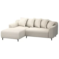 Bank Elsa met chaise longue links - stof Eden - beige