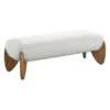 Bankje GAMURA - 127 cmx48 cmx45 cm - Natuurlijk licht Wit Stof